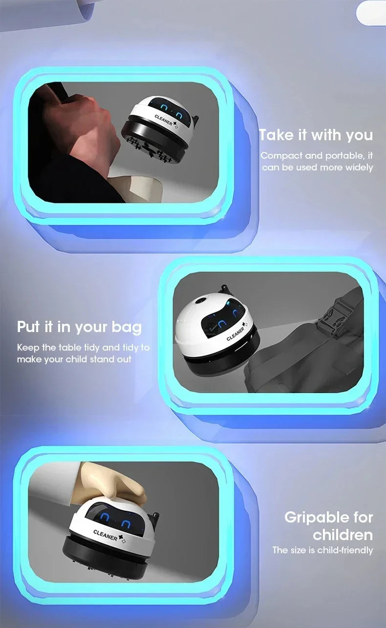 Everyday Mini Desk Vacuum — USB‑Powered Desktop Cleaner for Dust, Crumbs & Pencil Shavings