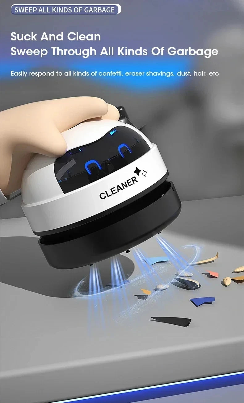 Everyday Mini Desk Vacuum — USB‑Powered Desktop Cleaner for Dust, Crumbs & Pencil Shavings